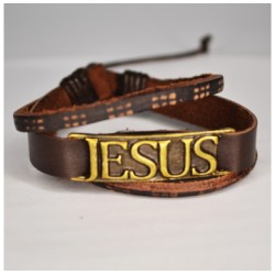 Pulseira "Jesus - 3 em 1" - Castanho